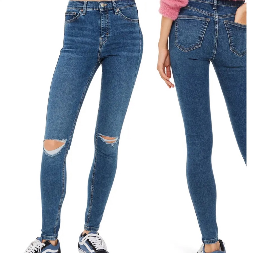 Topshop Jamie high waisted ripped skinny jeans
